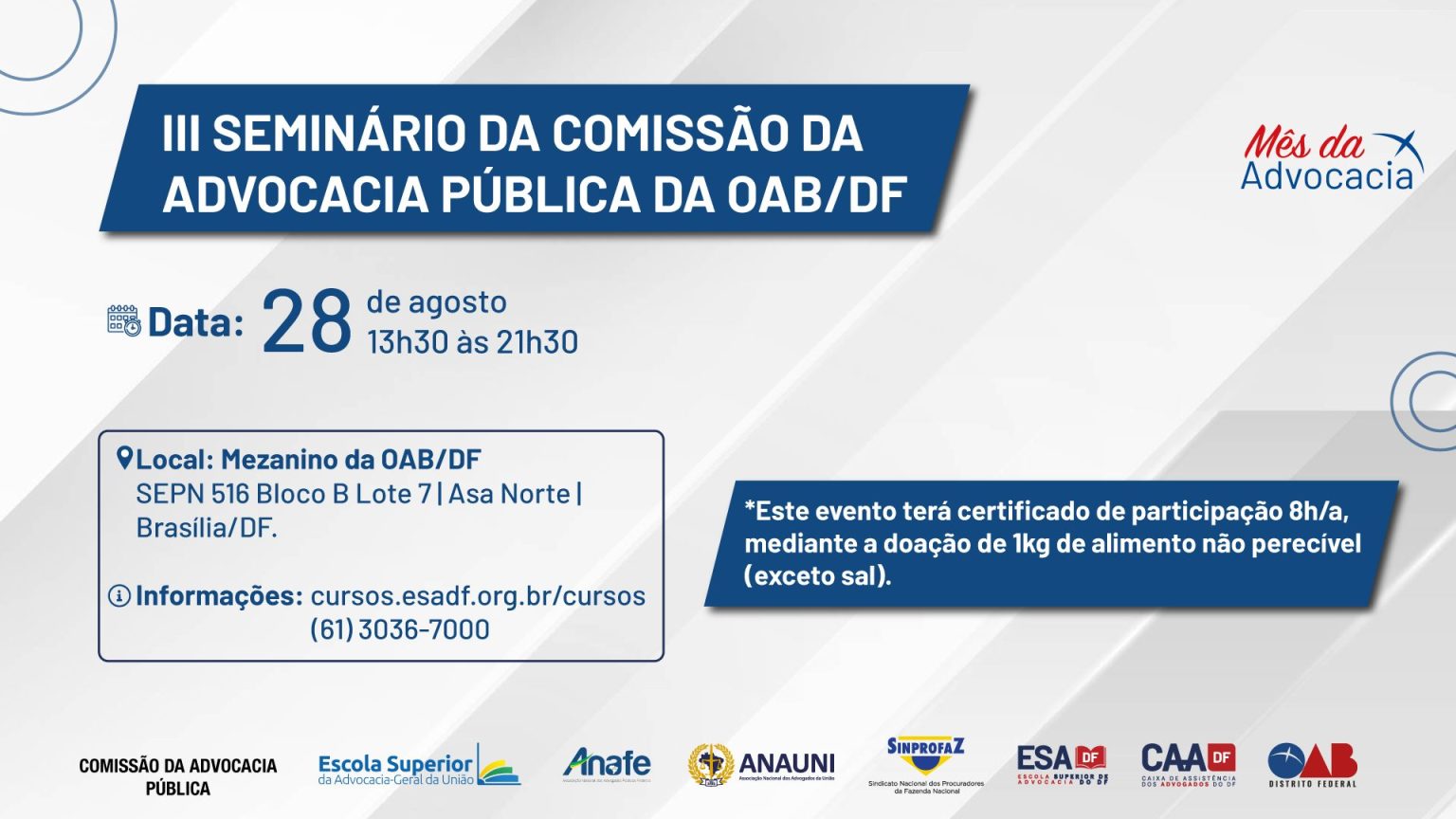 III Seminário da Comissão da Advocacia Pública da OAB/DF - OAB/DF